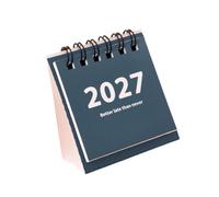 Desk Calendar 2027, Freestanding Paper Date Planner with Twin-Wire Binding for Work Study and Home Desk Notes Use