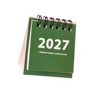 Desk Calendar 2027, Freestanding Paper Date Planner with Twin-Wire Binding for Work Study and Home Desk Notes Use