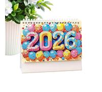 Desk Calendar,Art Rhinestone Painting Calendars | 2026 Monthly Schedule Planner Flipping for Teachers Women Home Office School Family Indoor Desk