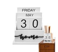 Desk Calendar Blocks, Block Calendar for Office - Multipurpose Retro Perpetual Calendar,Reusable Blocks for Bedrooms, Decorative Date Display for May