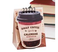 Desk Calendar | Coffee Themed Planner Small Desk Calendar for the Year 2026 | For Home, Classroom, Fridge, Dad, Men, Women and Girls