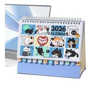 Desk Calendar - Desktop Cat Calendar 2026 | Spiral Bound Planner, 12 Monthly Calendars, 2026 Planner, Academic Year Planners for Home Office School
