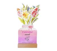 Desk Calendar Flowers 2026 Mini Table Floral Decorative Standing Agenda Planner for Home Office Study School University Decoration