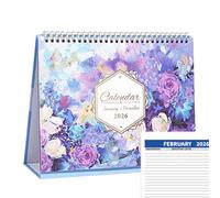 Desk Calendar For Simplified Organization | Monthly Desk Calendar Planner | Binding Floral Pattern Home School