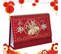 Desk Calendar, Spring Festival Decoration, Horse Year 2026 Monthly Calendar for the Desk - For Students, Teenagers, Adults, Gift Idea, Classroom, Dorm, Office