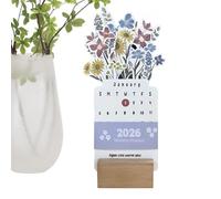 Desk Calendar, Standing Calendar for the Desk, Monthly Planner with Floral Table Accessories for Kitchen Counter, Fireplace, Party, Tabletop, Worktop, Cabinet, Window