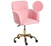 Beliani Modern Desk Chair Alena Boucle Pink