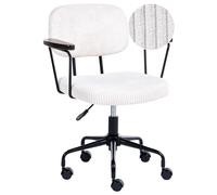 Beliani Desk Chair Algerita Corduroy Off-White