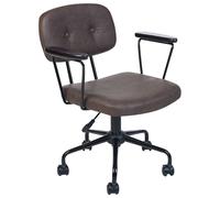 Desk Chair ALGERITA Faux Leather Dark Brown