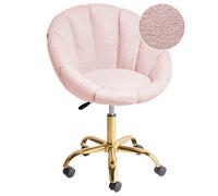 Desk Chair ANNABELLE Boucle Pastel Pink