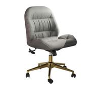 Desk Chair Armless Executive Chair 360° Wheels,Adjustable Height Office Chair Leather Computer Chair Task Chair,White (Light Grey)