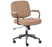 Desk Chair BERNE Faux Leather Light Brown