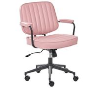 Desk Chair BERNE Faux Leather Pastel Pink