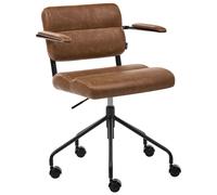 Desk Chair CANDOR Faux Leather Dark Brown
