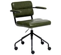 Beliani Desk Chair Candor Faux Leather Dark Green