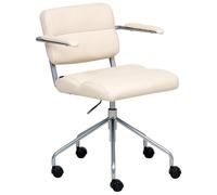 Desk Chair CANDOR Faux Leather Off-White