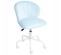 Beliani Desk Chair CHEERFUL Velvet Light Blue, Blue