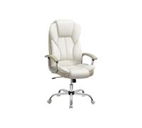 Desk Chair, Gaming Chair with Armrests, Swivel Computer Chair, Cream White and Camel Brown