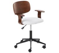 Desk Chair GUNNISON Faux Linen Light Grey