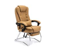 Desk Chair Home Computer Chair, Lunch Break Reclining Fabric, Cowhide Recliner Four-Legged Mahjong Bow Office Chair