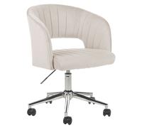 Beliani Desk Chair Katonah Velvet Light Beige