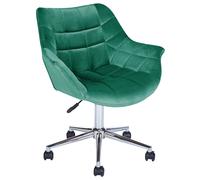 Beliani Desk Chair Labelle Velvet Emerald Green