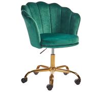 Beliani Desk Chair Monticello Velvet Green