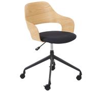 Desk Chair NOVATO Faux Linen Black