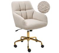 Beliani Desk Chair PALMDALE Boucle Light Beige, Cream