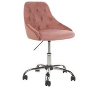 Beliani Desk Chair Swivel Parrish Velvet Pastel Pink, Pink