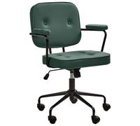 Desk Chair PAWNEE Faux Leather Dark Green