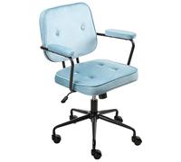 Beliani Desk Chair Pawnee Velvet Light Blue