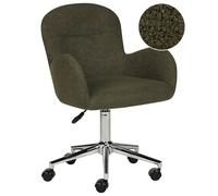 Beliani Desk Chair PRIDDY Boucle Dark Green, Green