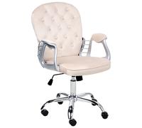 Beliani Desk Chair Swivel Princess Velvet Beige