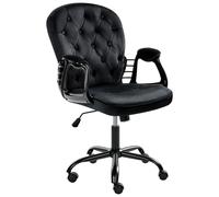Beliani Desk Chair Princess Velvet Black