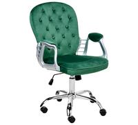 Beliani Desk Chair Swivel Princess Velvet Green