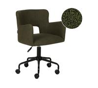 Desk Chair SANILAC Boucle Dark Green