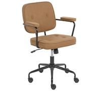 Desk Chair Swivel PAWNEE Fabric Light Brown