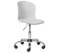 Beliani Desk Chair Swivel Vamo Faux Leather White, White