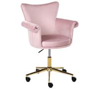 Desk Chair VELENCIA Velvet Pastel Pink
