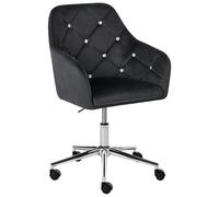 Beliani Desk Chair VELORIA Velvet Black, Black