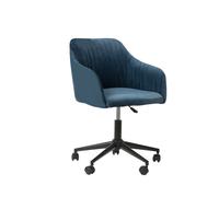 Beliani Velvet Desk Chair Teal Blue Venice, Blue