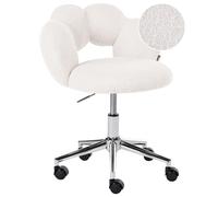 Desk Chair WHIZZY Boucle White