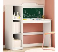 Desk Chalkboard White 120x45x118.5cm Engineered Wood 3-Shelf Modern Study Office