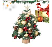 Desk Christmas Tree, 18 Inch Light Up Holiday Decor, Artificial Mini Christmas Tree, for Home Apartment Office Bedroom Living Room Coffee Table Bookshelf Nightstand Dormitory Craft Lovers