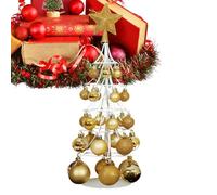 Desk Christmas Tree - Vintage Small Gold Ball Holiday Supplies | Tiny Christmas Tree | for Table Bedroom Countertop Space Dorm Kitchen Outdoor Bathroom Classroom Garden Window Bookshelf