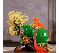 Desk Citrine Feng Shui Gourd Lucky Tree Art Office Bedroom Festival Prosperity Decor Housewarming Gift Decor(Small)