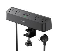 Desk Clamp Power Strip with PD30W USB-C, HANYCONY 5Ft Extension Cord, Desk Edge Mount Charging Station, Surge Protector with 4 Outlets 4 USB Ports(2 USB C), Home Office Gaming Accessories Essentials