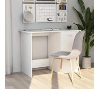 Desk Compact White 100x50x76cm Engineered Wood Writing Table with Drawer & Door