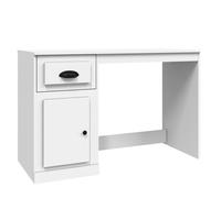 (white) vidaXL Desk Computer Desk Office Writing Desk with Drawer Engineered Wood